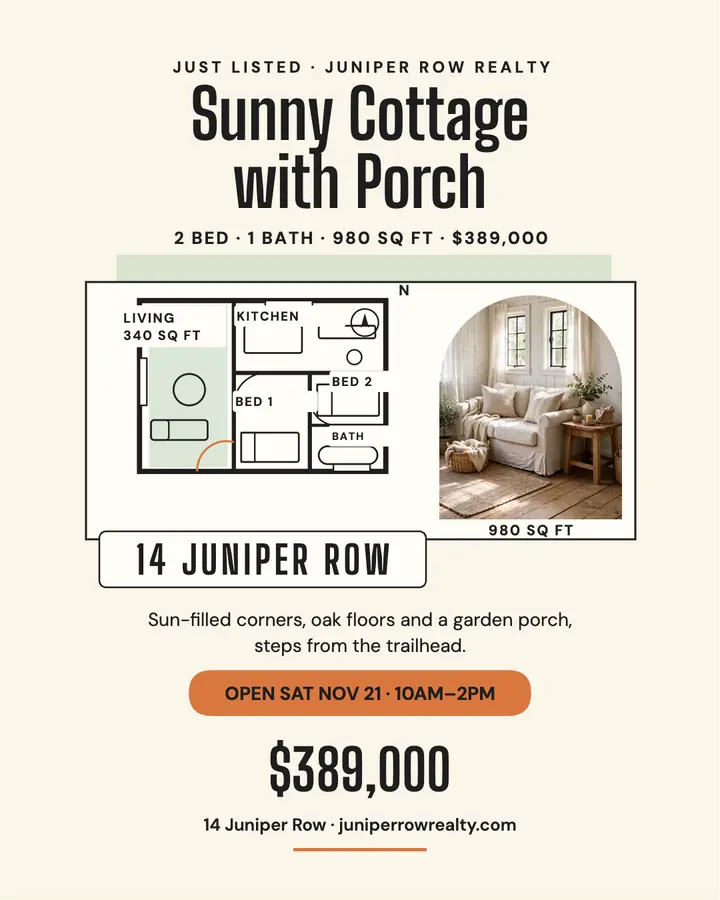 Juniper cottage just listed floor plan post template