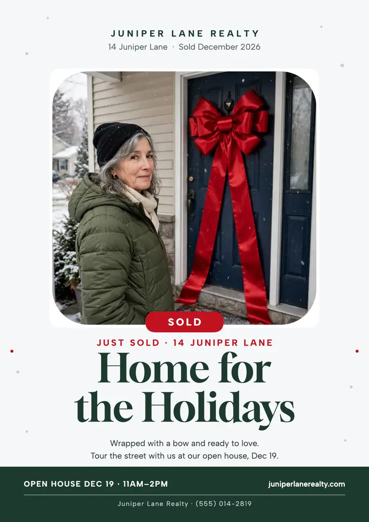 Juniper Lane sold for the holidays flyer template