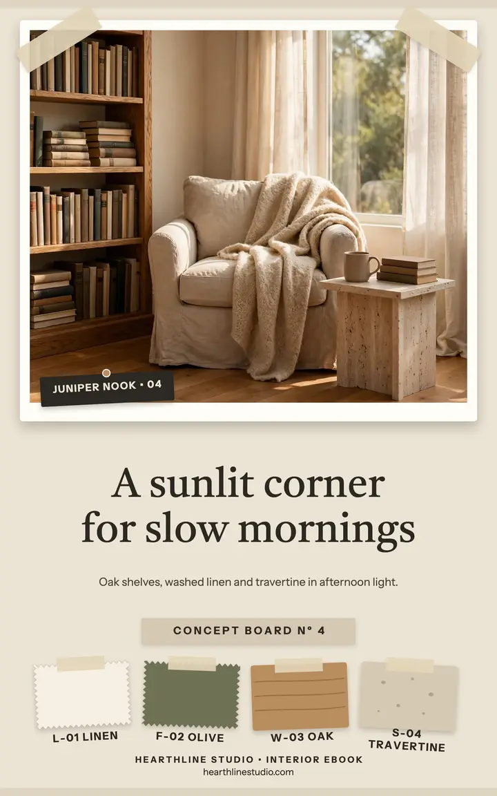 Juniper Nook reading corner board ebook template