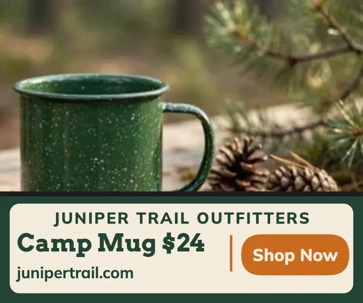 Juniper Trail camp mug medium rectangle ad template