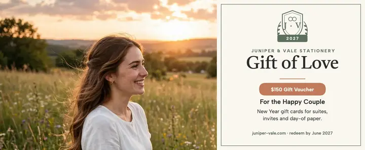 Juniper and Vale wedding gift voucher template