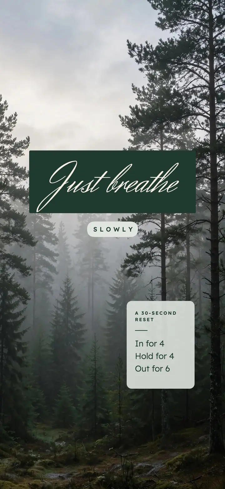 Just breathe forest wallpaper template