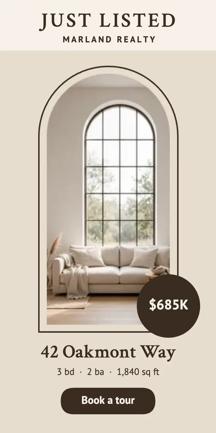 Just listed half-page ad template