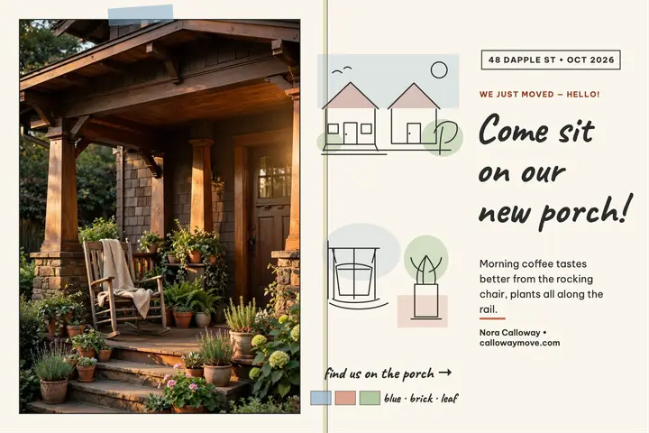Calloway new porch just moved postcard template