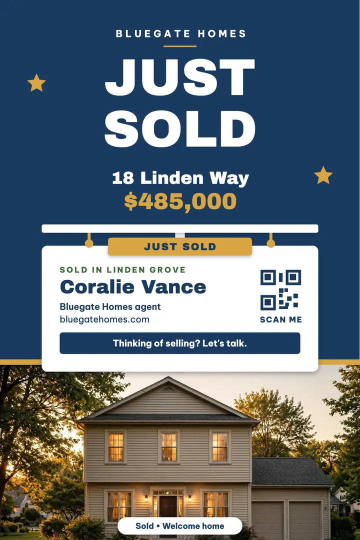 Just sold Linden Way yard sign poster template