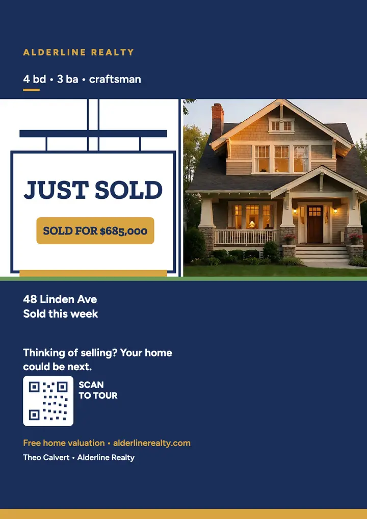Alderline just sold yard sign flyer template