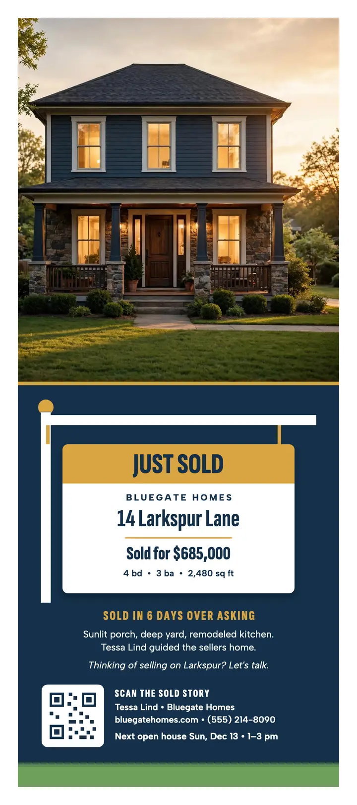 Bluegate just sold sign rack card template