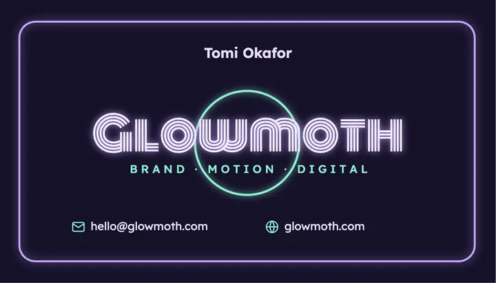 Design studio neon business card template