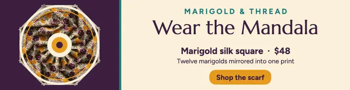 Marigold and Thread silk scarf mandala billboard template