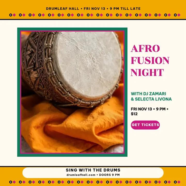 Drumleaf Afro-fusion night kanga post template
