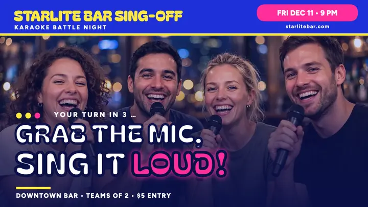 Starlite Bar Sing-Off karaoke thumbnail template