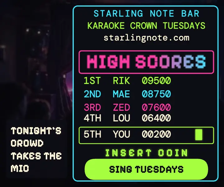 Starling Note karaoke crown scores ad template