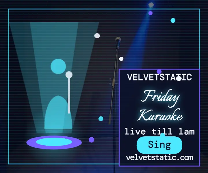 VelvetStatic karaoke hologram ad template