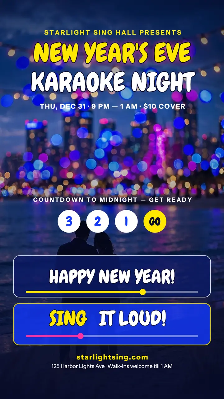Starlight karaoke New Year story template