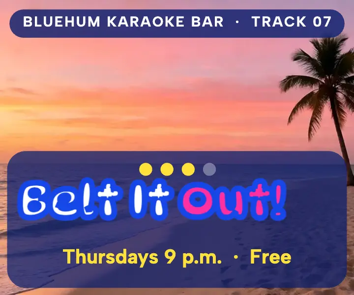 Bluehum karaoke lyric screen ad template