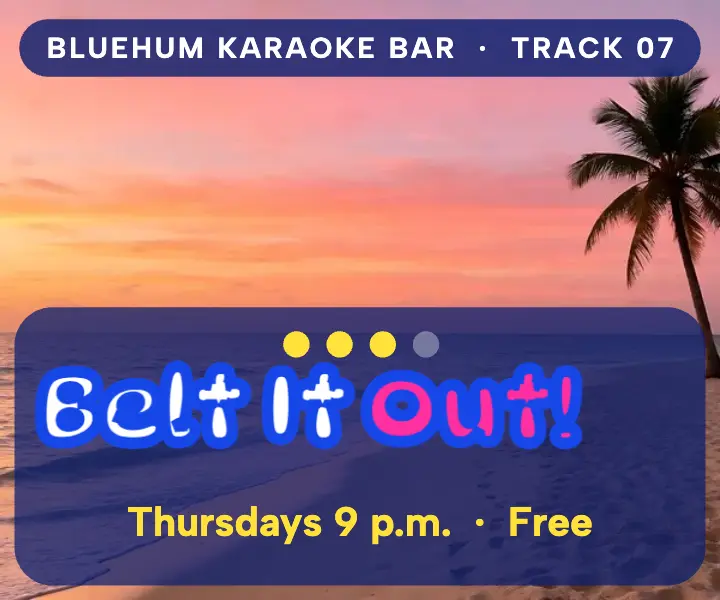 Bluehum karaoke lyric screen ad template
