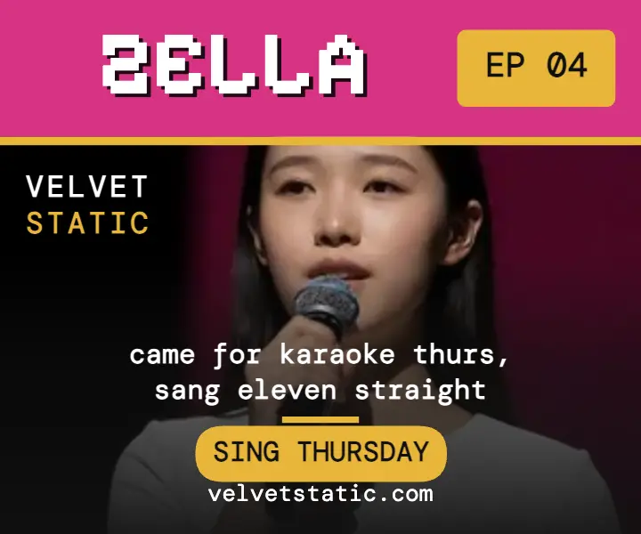 Zella karaoke confessional ad template