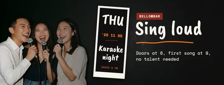 Bellowbar karaoke night cover template