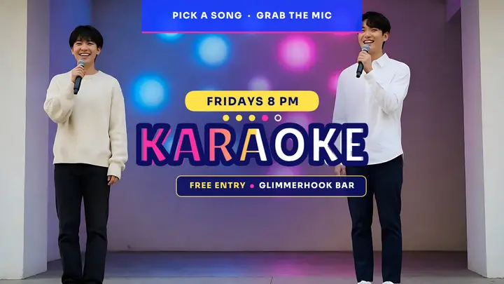Karaoke night lyric screen thumbnail template
