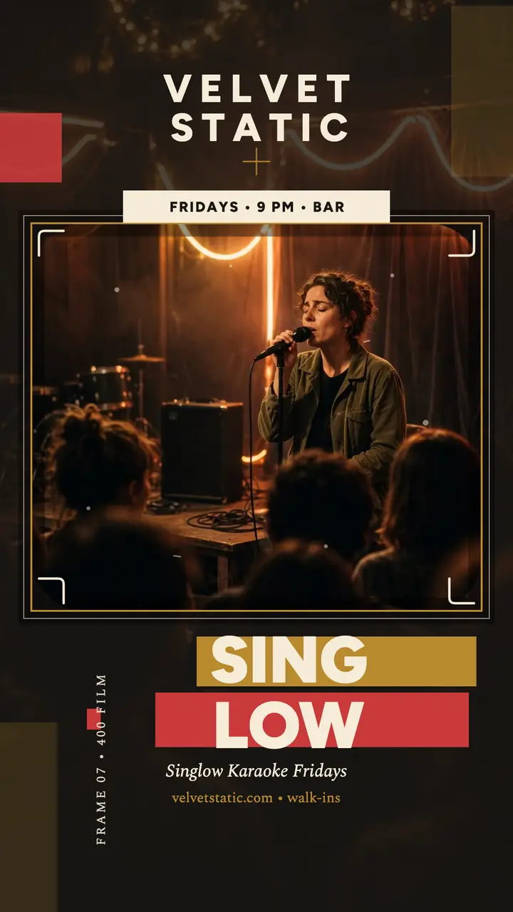 Velvet Static Singlow Karaoke viewfinder story template