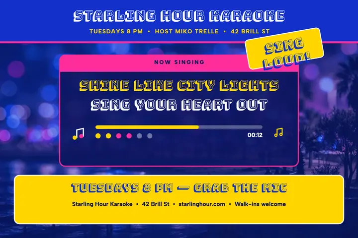 Starling Hour karaoke lyric postcard template
