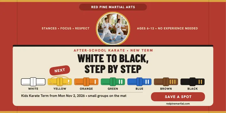 Red Pine karate belt ladder post template