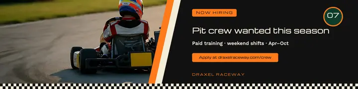 Raceway pit crew hiring LinkedIn banner template