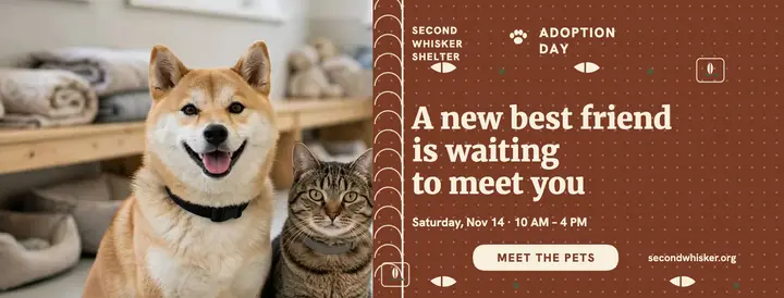 Second Whisker adoption day cover template