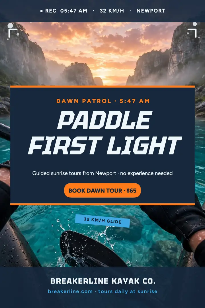 Breakerline dawn paddle poster template