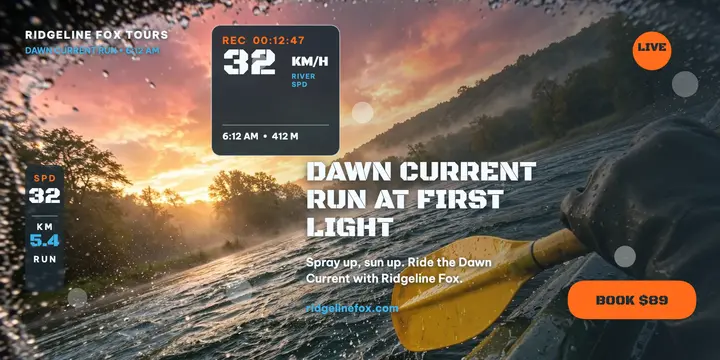 Ridgeline Fox dawn kayak run post template
