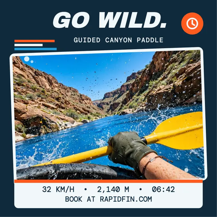 Rapidfin canyon kayak tour promo template