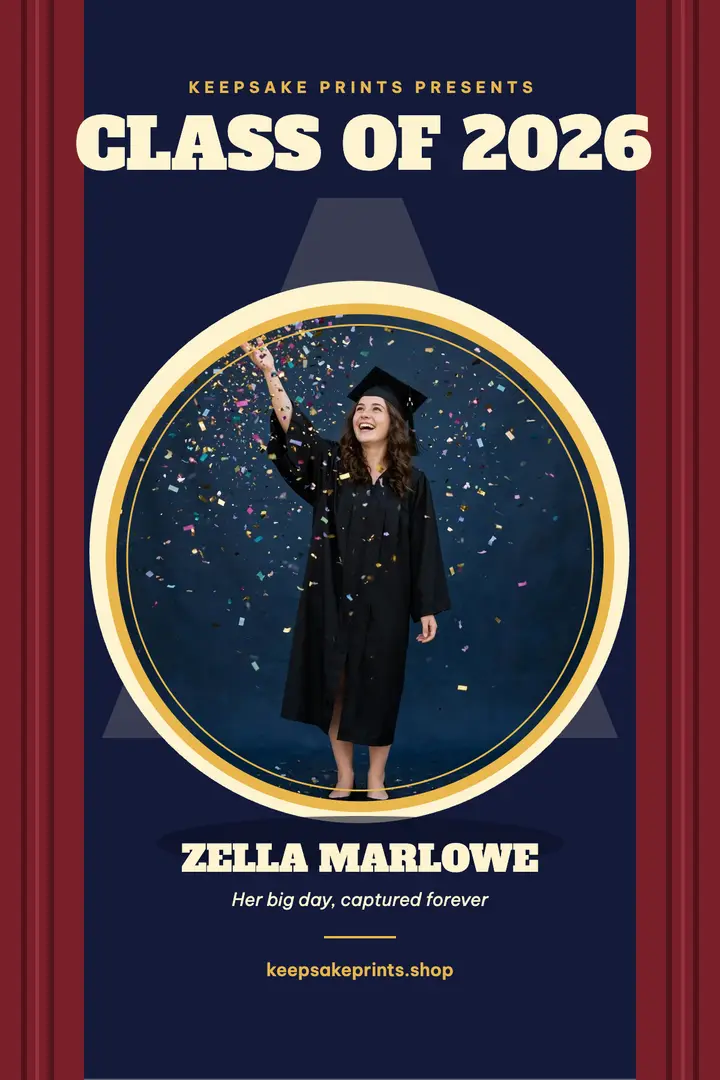 Keepsake graduation spotlight poster template