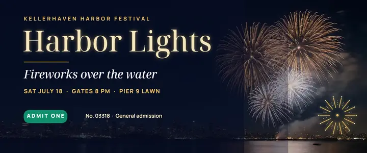 Kellerhaven harbor lights fireworks ticket template