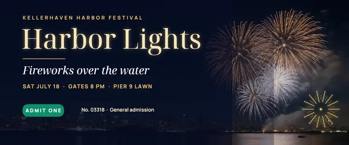 Kellerhaven harbor lights fireworks ticket template