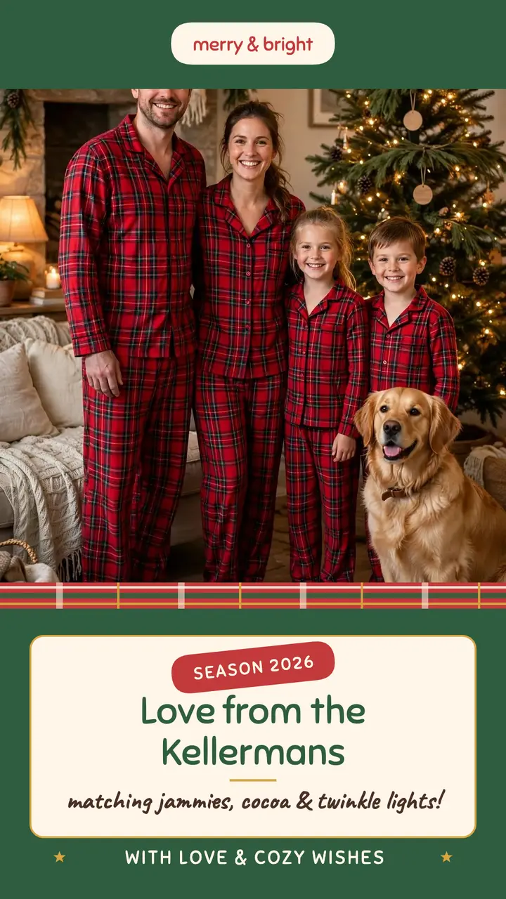 Kellerman plaid pajama Christmas story template