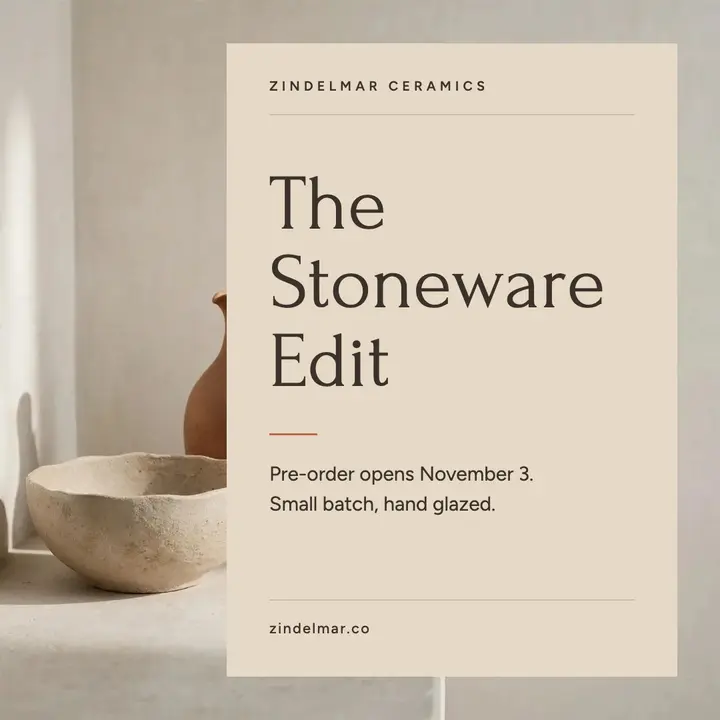 Zindelmar stoneware collection pre-order post template