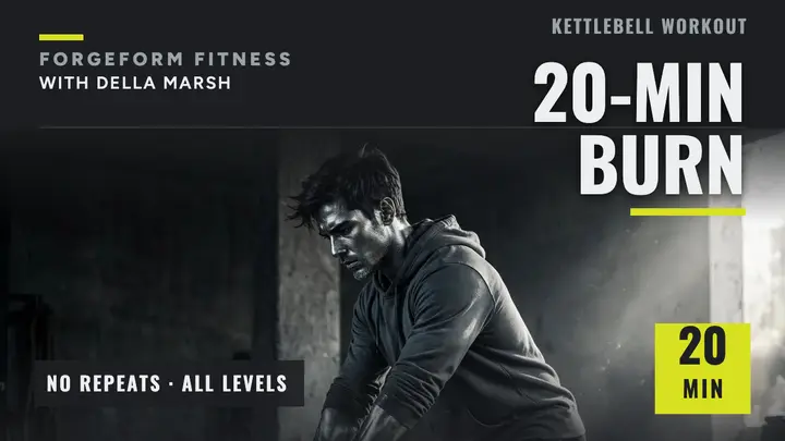 Forgeform 20-min kettlebell burn thumbnail template
