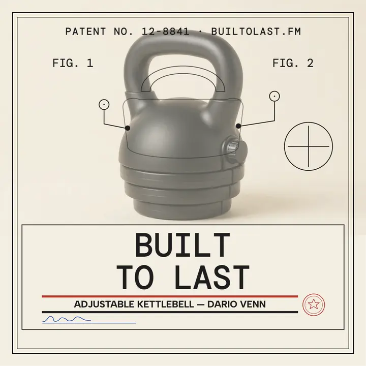 Built to Last kettlebell patent podcast cover: fitness podcast cover template