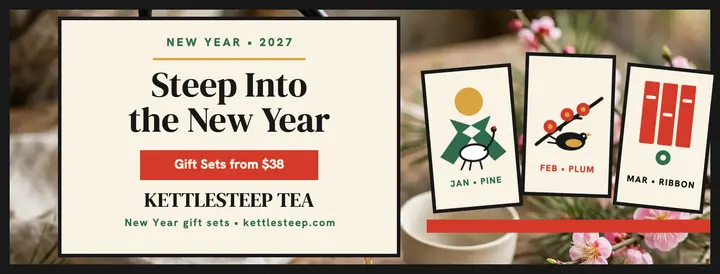 Kettlesteep Tea New Year gift cover: tea shop new year cover template