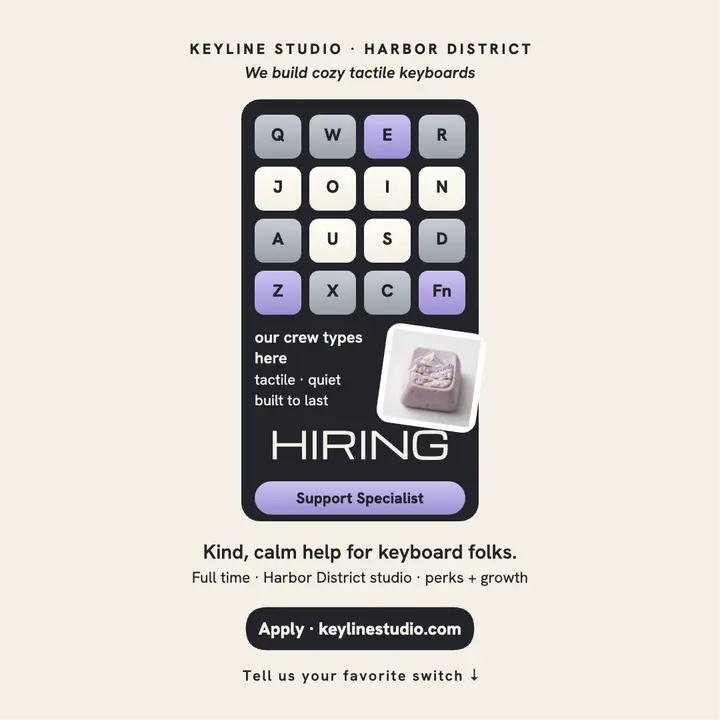 Keyline Studio hiring post, keyboards template