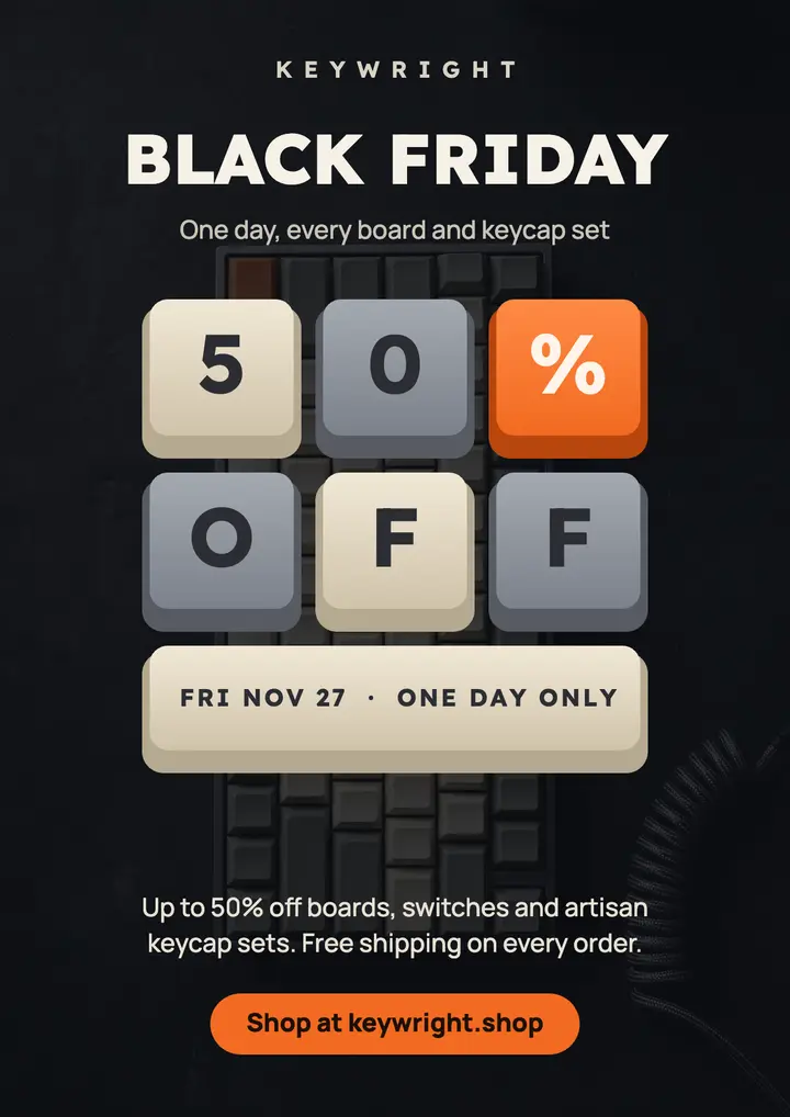 Keywright Black Friday keycap flyer template