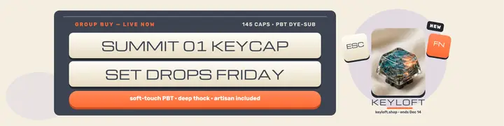 Keyloft Summit keycap drop banner: keycap set drop banner template