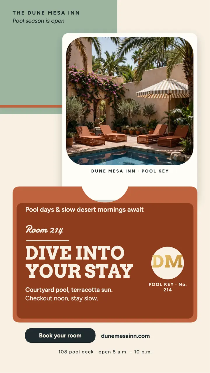 Dune Mesa Inn pool keycard story template