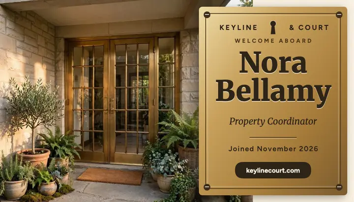 Keyline brass hiring card for Nora: hiring business card template