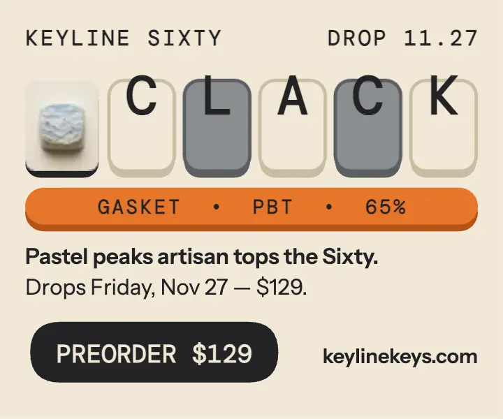 Keyline Sixty keyboard drop keycap ad: keyboard drop ad template