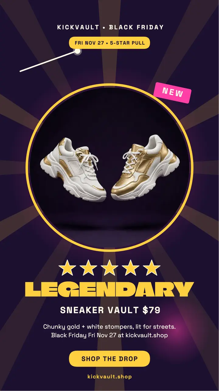 Kickvault legendary sneaker drop story template