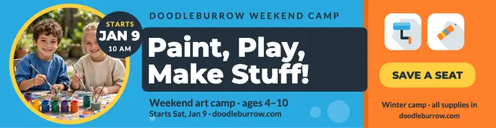 Doodleburrow weekend art camp flat billboard template