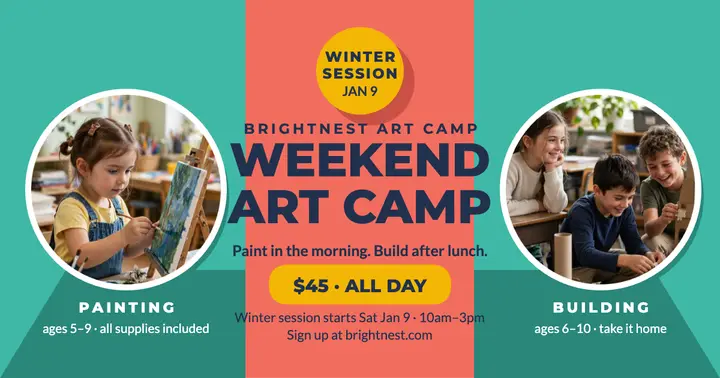 Brightnest weekend art camp flat post template