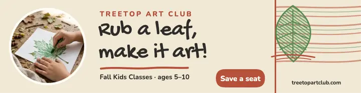 Treetop fall kids art classes billboard template