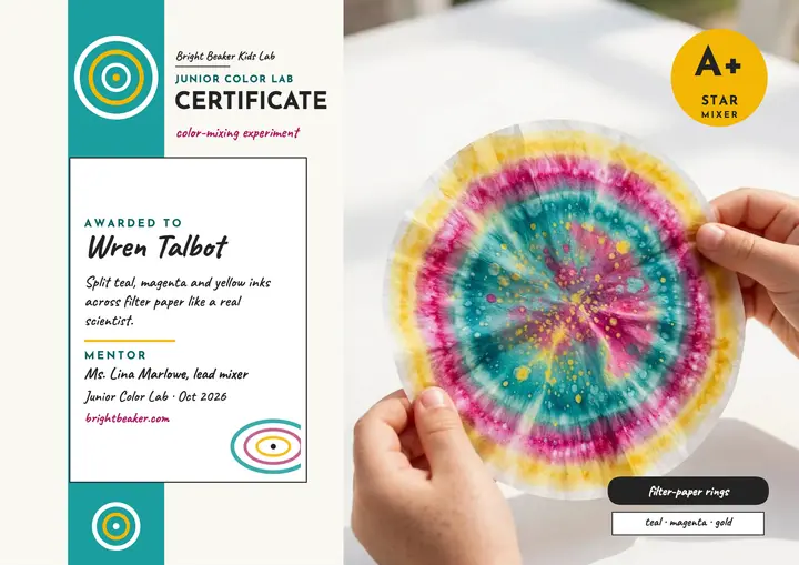 Junior chromatography lab certificate template